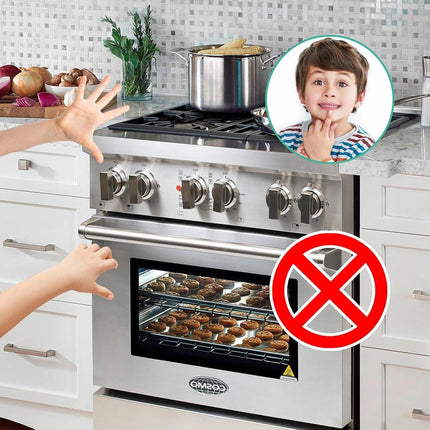 Child-safe Stove Knob 5-pack – With lock, universal, black.