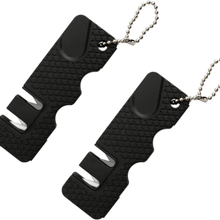 Knife Sharpener-Honing Steel - 2-pack mini Anti-Slip Sharpening Stones for Outdoor Tools, Kitchen, Multifunctional Portable Mini Sharpening Stones - Perfect for Outdoor Travel (Black).