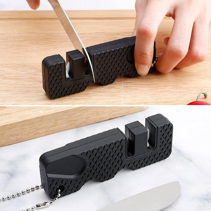 Knife Sharpener-Honing Steel - 2-pack mini Anti-Slip Sharpening Stones for Outdoor Tools, Kitchen, Multifunctional Portable Mini Sharpening Stones - Perfect for Outdoor Travel (Black).