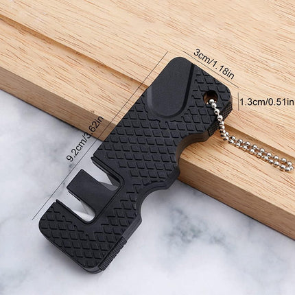 Knife Sharpener-Honing Steel - 2-pack mini Anti-Slip Sharpening Stones for Outdoor Tools, Kitchen, Multifunctional Portable Mini Sharpening Stones - Perfect for Outdoor Travel (Black).