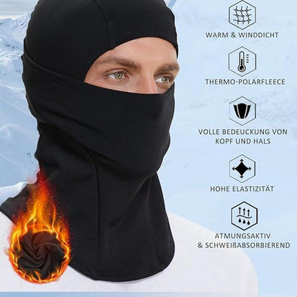 Face mask - Winter Sturmhaube Fahrrad Motorrad Ski Schlauchschal (Unisex) Black.