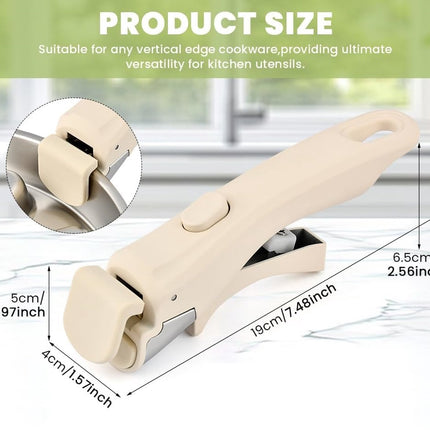 Detachable pan handle, detachable replacement handle for pots and pans, universal cream white pan handles, suitable for all cookware, heat-resistant and durable (cream white, size: 1 package).
