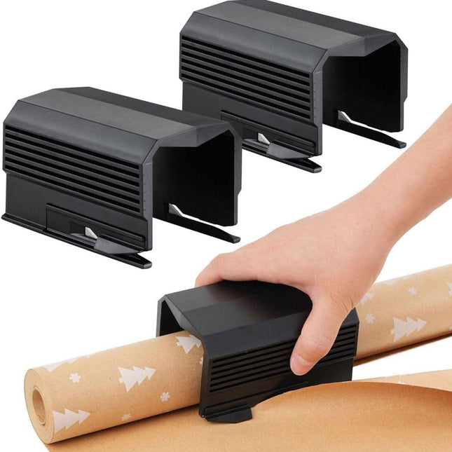 Wrapping Paper Cutter - Christmas Paper Roll Cutters - Paper Cutter Slider - Christmas Gift Wrapping Paper Cutting Supplies - for making birthday gifts (2 pieces black).