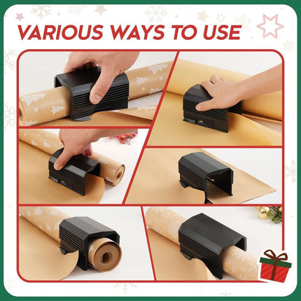 Wrapping Paper Cutter - Christmas Paper Roll Cutters - Paper Cutter Slider - Christmas Gift Wrapping Paper Cutting Supplies - for making birthday gifts (2 pieces black).