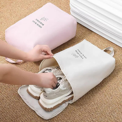 2 Shoe Storage Bags - Travel and Home Organization - Sealed and waterproof shoe organizers, breathable and odor-free for freshness (grey).