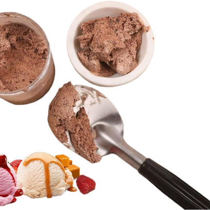 Robust ice cream scoop with non-slip handle - stainless steel ice cream scoop - perfect for scooping and serving hard frozen desserts..