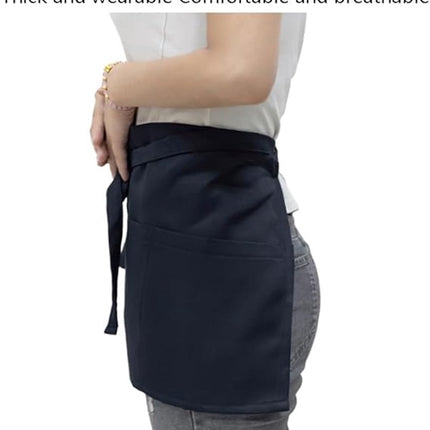 Bistro Aprons 3-piece – Black, semi-short, for waiter/waitress.