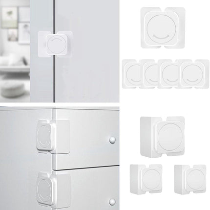Child-safe cabinet locks - Child-safe locks for drawers and refrigerators - 3 easy-to-install units - 4 flush locks and 2 angled locks.