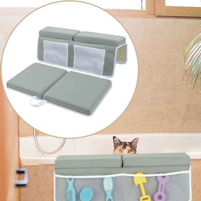 Bath Knee Cushion & Elbow Cushion Set – Thick, quick-drying, with organizer.
