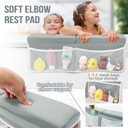 Bath Knee Cushion & Elbow Cushion Set – Thick, quick-drying, with organizer.
