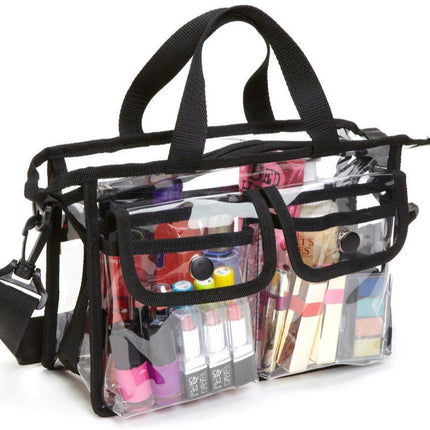 Transparent Travel Toiletry Bag – PVC, 27×20×9cm, for men/women.