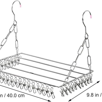 Drying Rack - 36 Stainless Steel Clips - Reinforced No Deformation - Socks and Underwear Drying Rack for Home Laundry Room.