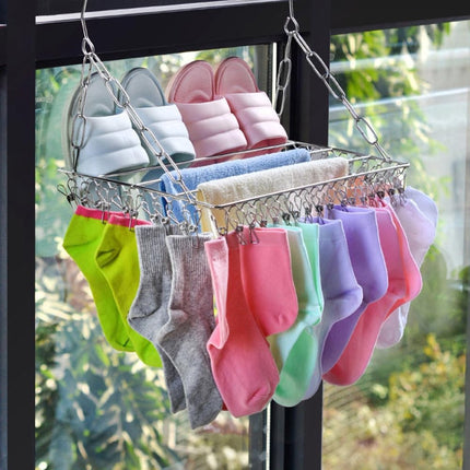 Drying Rack - 36 Stainless Steel Clips - Reinforced No Deformation - Socks and Underwear Drying Rack for Home Laundry Room.