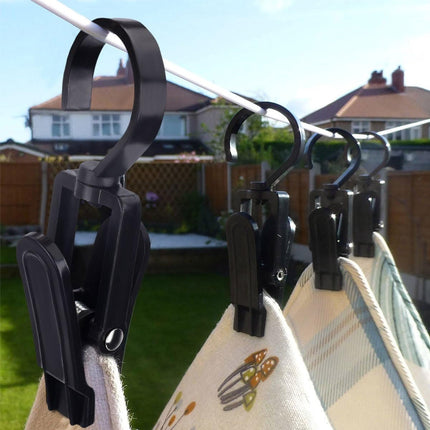20 Towel clips - Dishcloth hooks - Towel clips - Clips - Buckles - Hooks - Clothes clips - Laundry clips - Clothes clips - Trouser hangers - Boot clips - Sock clips - Black.