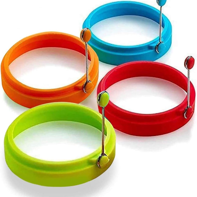 4 Silicone Egg Frying Pans - Non-stick - FDA Certified - For Eggs & Pancakes.