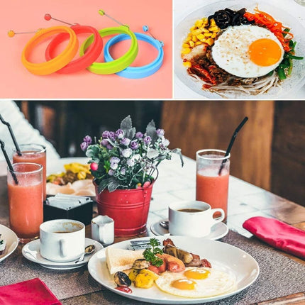 4 Silicone Egg Frying Pans - Non-stick - FDA Certified - For Eggs & Pancakes.