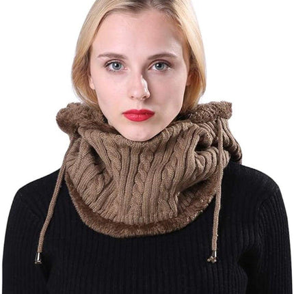Warm Winter Hat with Fleece Lining - Balaclava Scarf Set - for Skiing, Hiking and Winter Sports.