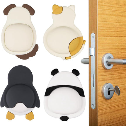 Pieces Door Knob Wall Protector - Cute Rubber Doorstop - Self-Adhesive Wall Protection Pads for Door Knobs.
