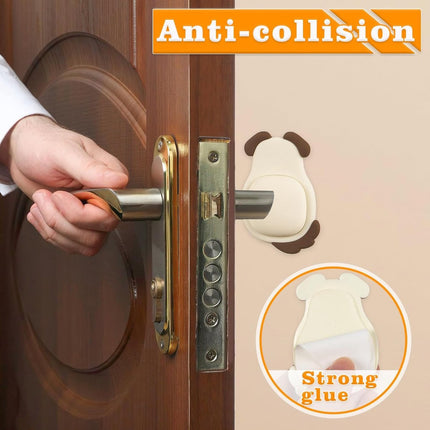 Pieces Door Knob Wall Protector - Cute Rubber Doorstop - Self-Adhesive Wall Protection Pads for Door Knobs.