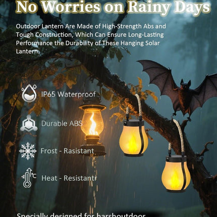 Outdoor solar lights - Solar garden lighting - Solar lantern - Dancing flame outdoor solar lanterns waterproof lighting - Hemp rope flame lamp - For camping garden patio garden halloween decoration (1 piece).