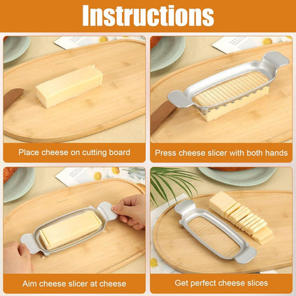 Butter and cheese slicer - 304 stainless steel, multifunctional kitchen tool for cutting butter - Cheese and fruit.