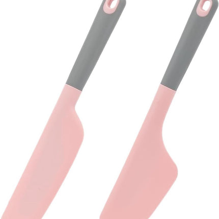 2-piece silicone cake scraper - non-stick baking tool - easy to clean and store - essential kitchen tool set.