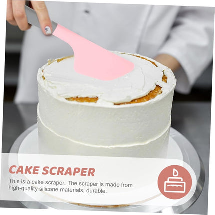 2-piece silicone cake scraper - non-stick baking tool - easy to clean and store - essential kitchen tool set.