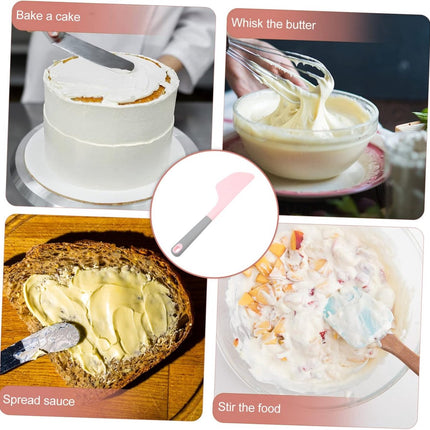 2-piece silicone cake scraper - non-stick baking tool - easy to clean and store - essential kitchen tool set.