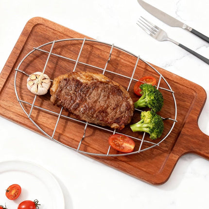 Oval 25 cm Cookie Cooler Rack - 304 Stainless Steel Cooler Racks Cookware 2 cm High Thick Version 1 piece.
