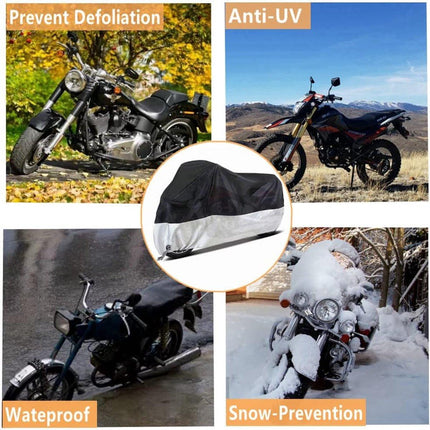 Motorcycle cover, Waterproof car cover with lock holes and storage bag, suitable for motorcycles up to 245 cm.