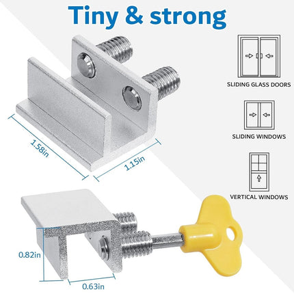 Sliding window locks - Horizontal & up/down - 4 sets silver.