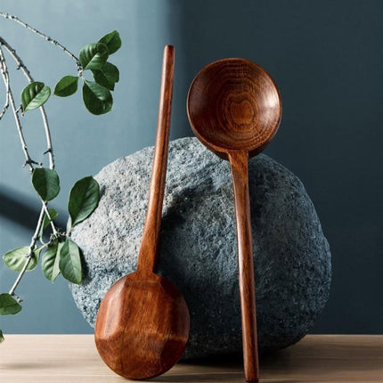 Wooden cooking spoons - 1 piece, 27 cm long spoons - For stirring, tasting, and turning food - Large wooden cooking spoons - Suitable for cooking and crafting.