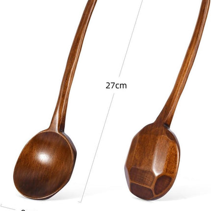 Wooden cooking spoons - 1 piece, 27 cm long spoons - For stirring, tasting, and turning food - Large wooden cooking spoons - Suitable for cooking and crafting.