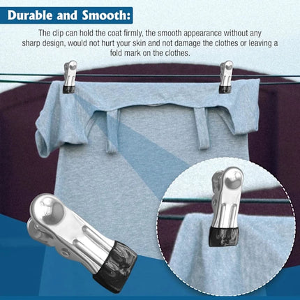 Stainless Steel Clothes Clips 40-piece – Strong, for outdoor use.