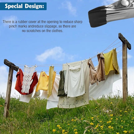 Stainless Steel Clothes Clips 40-piece – Strong, for outdoor use.