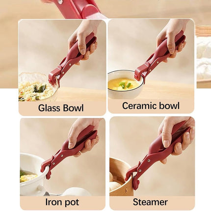 2-piece anti-burn clip for bowls - Kitchen use - Clip for hot dishes - Non-slip silicone clip for the kitchen - 2025 improved silicone clip.