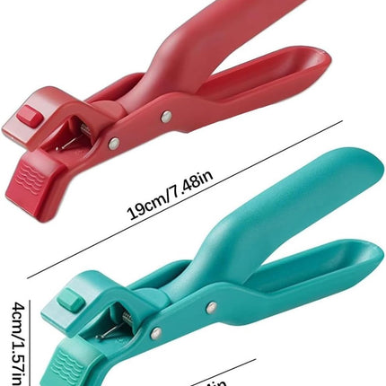 2-piece anti-burn clip for bowls - Kitchen use - Clip for hot dishes - Non-slip silicone clip for the kitchen - 2025 improved silicone clip.
