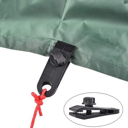 Tarp Clips & Bungee Cords 10-piece – Heavy Duty, for tents/banners (black).