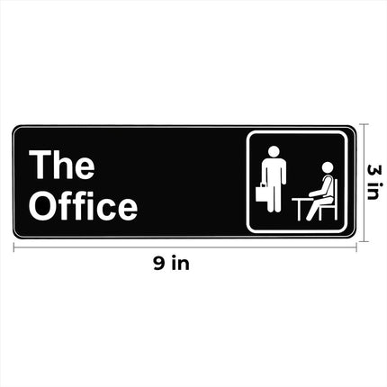 Acrylic Door Panel – Self-Adhesive, 3.2×9×0.2 inches, Black & White.