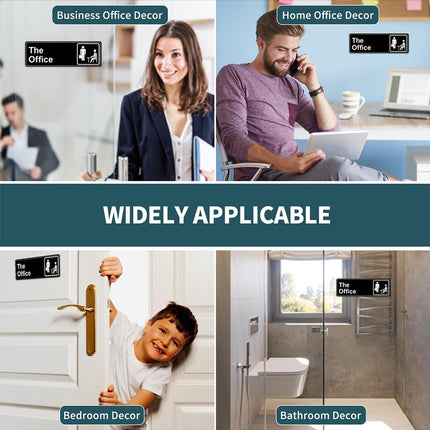 Acrylic Door Panel – Self-Adhesive, 3.2×9×0.2 inches, Black & White.