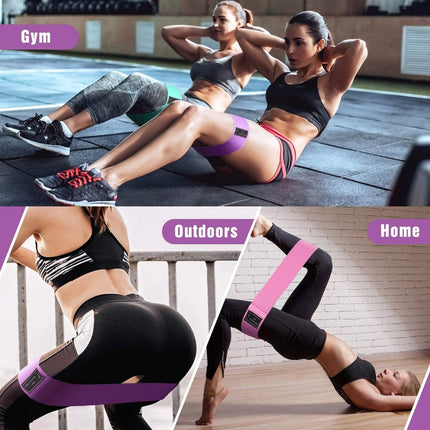 Resistance Bands - Resistance Band - Fitness Elastics - Non-slip, secure fit - Sturdy latex-free fabric - Full Body Workout - For women, home and gym training.