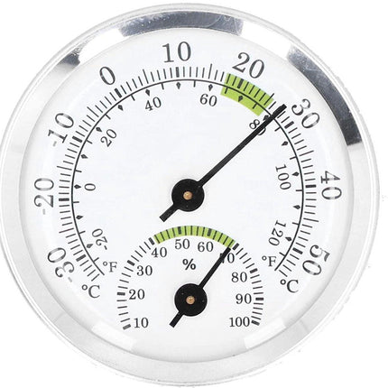 Dial Thermometer-Hygrometer Mini - -30~50℃ - For Refrigerator & Cigar Box.