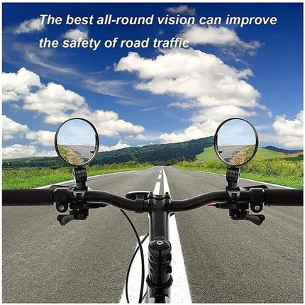 Motorcycle rearview mirror - bicycle rearview mirror 360-degree rotatable auxiliary convex mirror - bicycle rearview mirror on the handlebars.