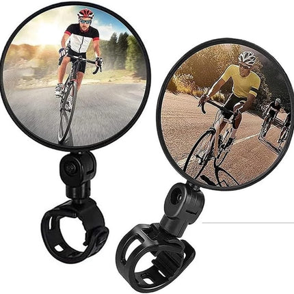 Motorcycle rearview mirror - bicycle rearview mirror 360-degree rotatable auxiliary convex mirror - bicycle rearview mirror on the handlebars.