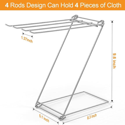 Kitchen Towel Holder, 4-Arm Kitchen Towel Rack for Drying Dishcloths Hand Towels, Foldable Free Standing Hand Towel Holder for Countertop Bathroom Kitchen Organization RV Essentials, 2 Pack.