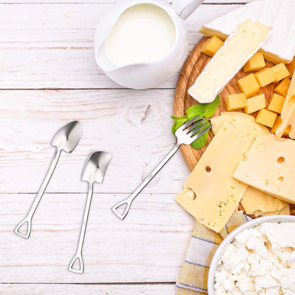 9-Piece Silver Dessert Cutlery Set - Stainless Steel - 3 Spatulas/3 Pointed Spoons/3 Spoons.