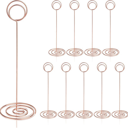 Table number holders 10-piece – 8.75 inch, rose gold, for parties/restaurants.