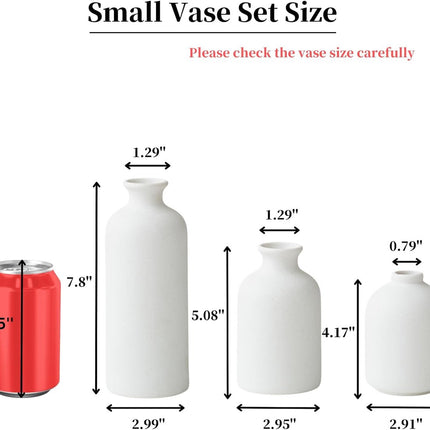 Ceramic vase set - Modern home decor vases - Suitable for bookshelves, living rooms, bedrooms, dining table decoration, gifts and small flower arrangements (3 pieces).