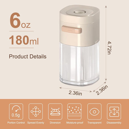 6.4 oz shaker with lid - suitable for kitchen spice tools.