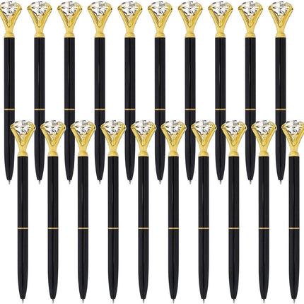 Ballpoint pen - 20 pieces - Metal casing - Black ink - Suitable for weddings, office occasions, etc. - Black.